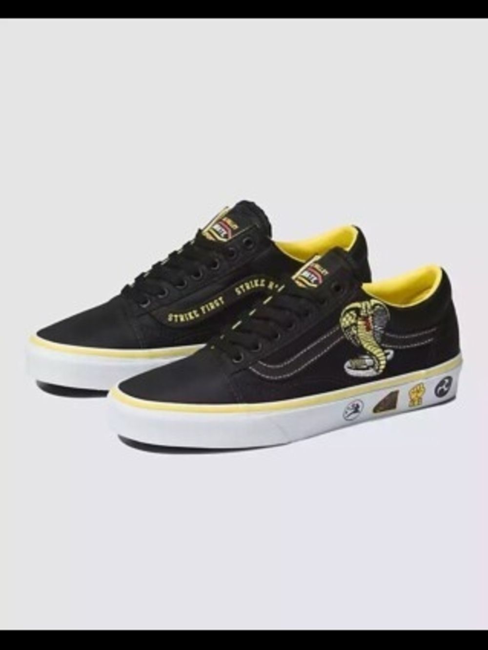 Vans Men’s Black & Yellow Cobra Low-Top Skate Shoes Men's 5/Women's 6.5
